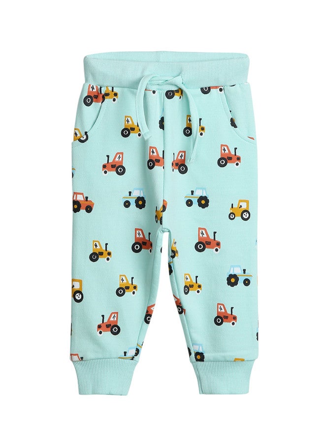 Bontots Infant Boys Organic Cotton Jogger with Little Tractor Print - Image 2